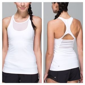 Lululemon Mesh With Me Tank White